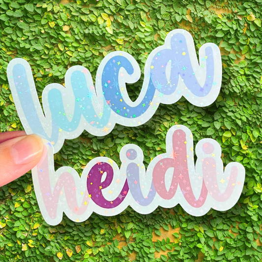 Holographic Cursive Personalized Name Sticker