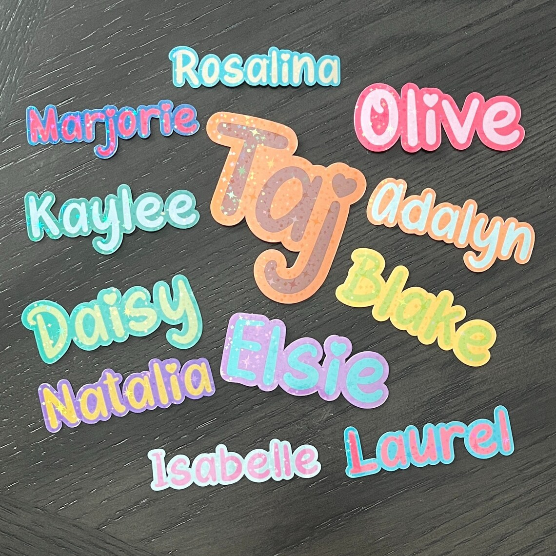 Holographic Personalized Name Sticker with Two Colors