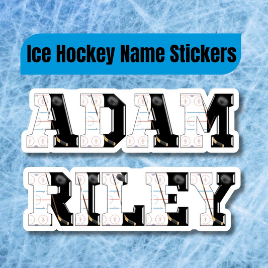 Ice Hockey Personalized Name Sticker