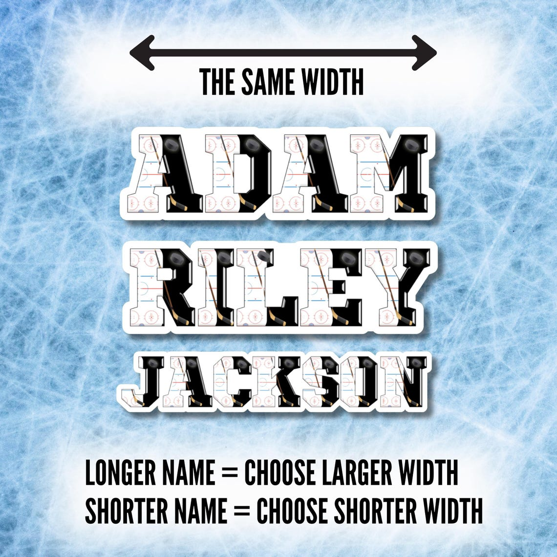 Ice Hockey Personalized Name Sticker