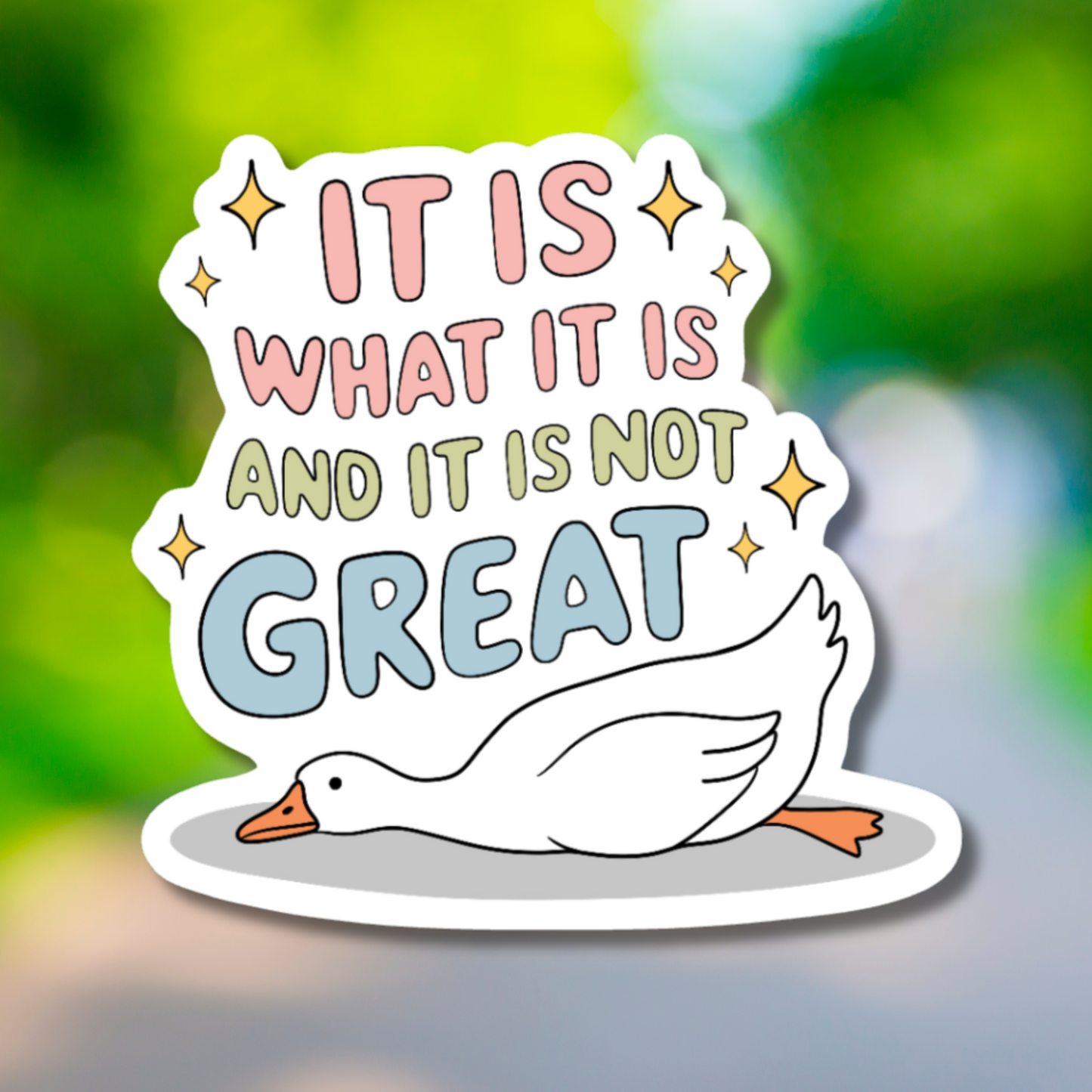 It Is What It Is and It's Not Great Vinyl Sticker