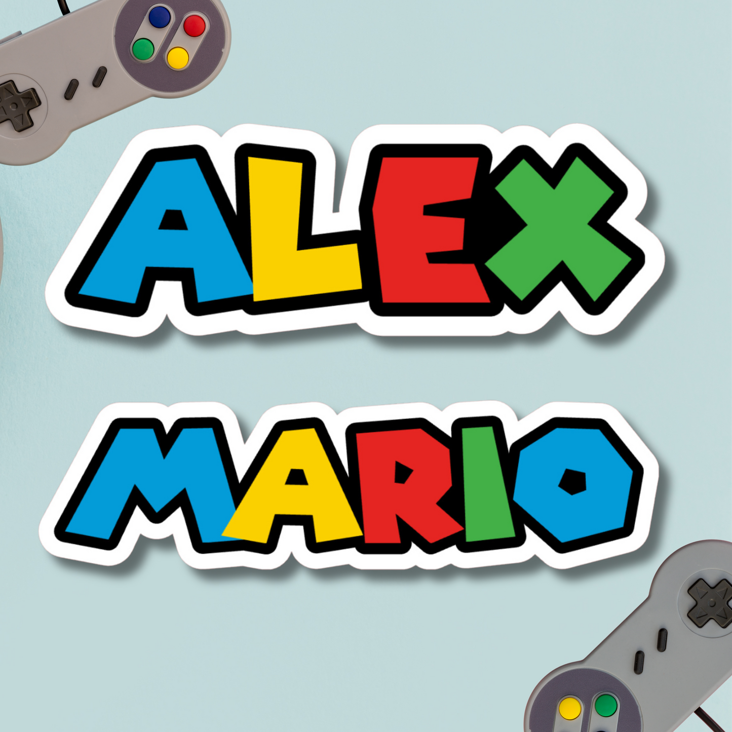 Retro Game Font Style Personalized Name Sticker