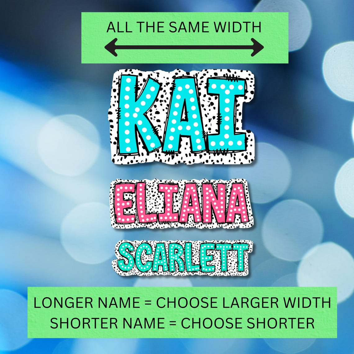 Marquee Letters Personalized Name Sticker