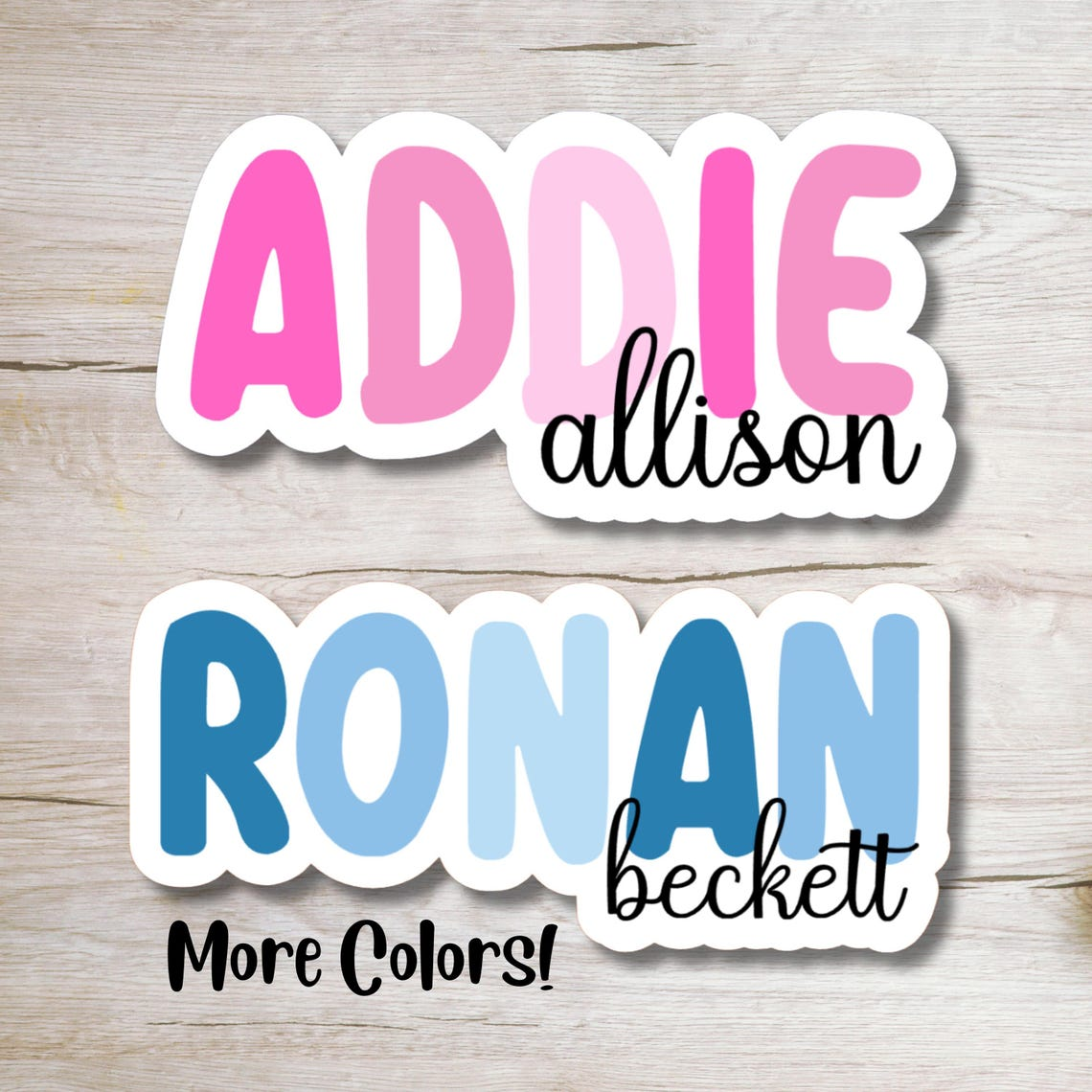 Full Name Multi Color Personalized Stickers