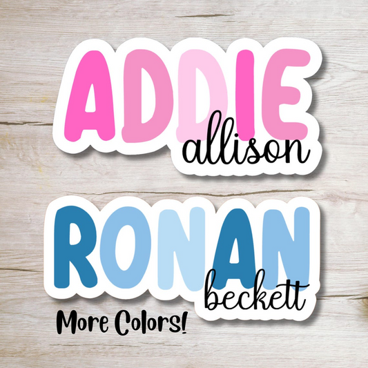 Full Name Multi Color Personalized Stickers
