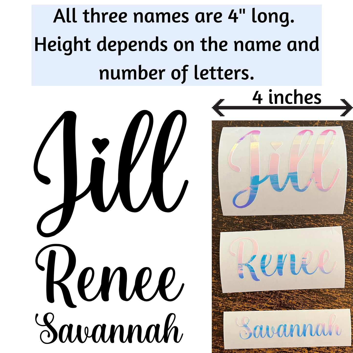 Holographic Personalized Name Decal Sticker