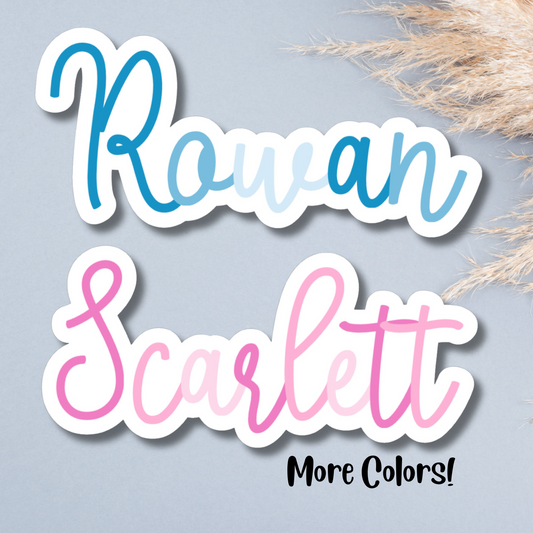 Ombre Personalized Name Stickers