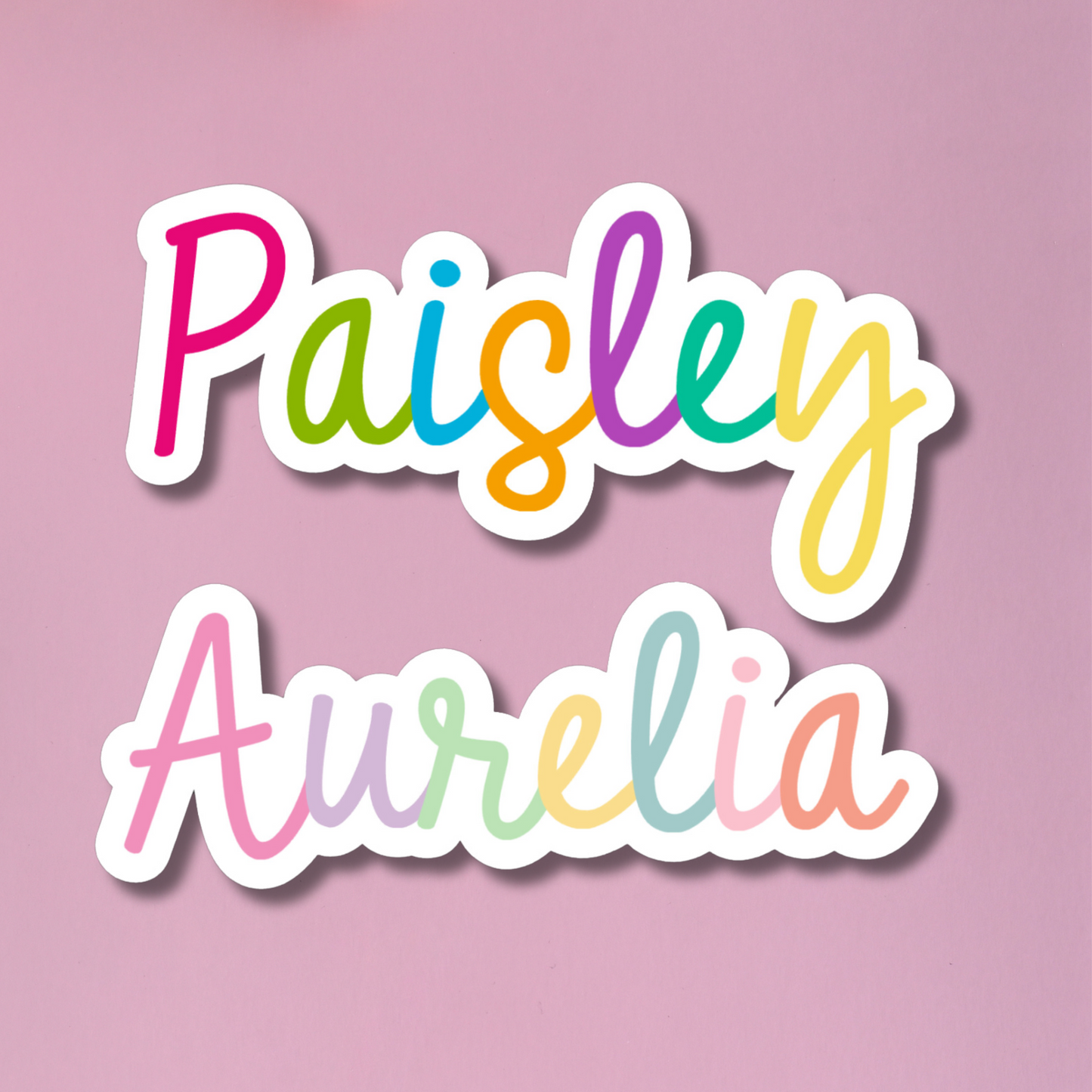 Bright Name Sticker and Pastel Name Sticker