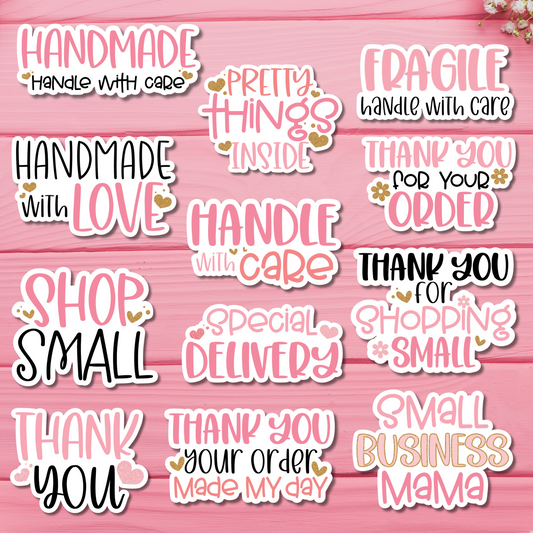 Pink Small Business Sticker Bundle