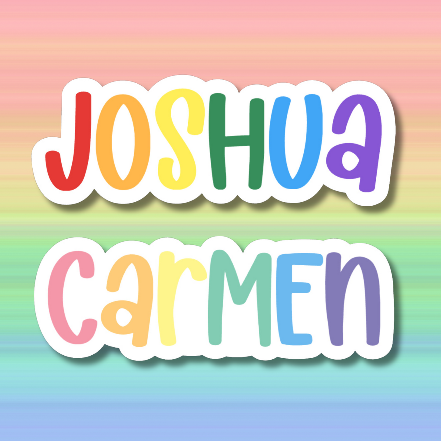 Rainbow Personalized Name Sticker