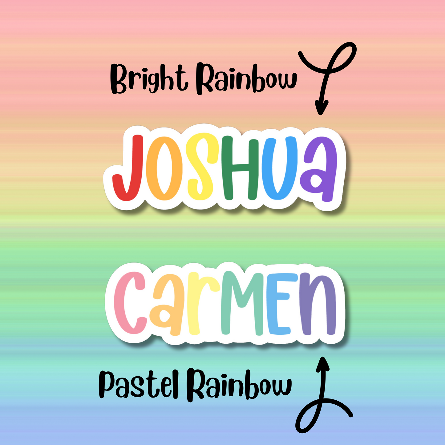 Rainbow Personalized Name Sticker