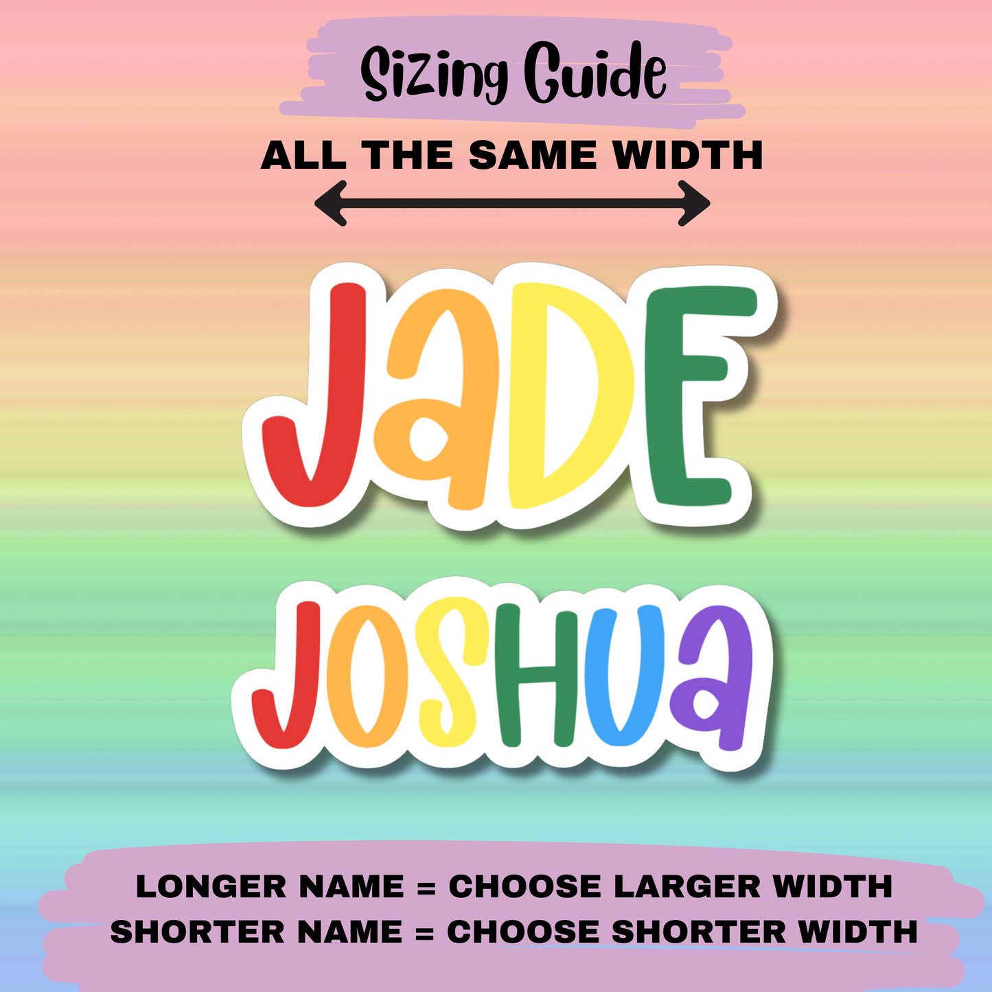 Rainbow Personalized Name Sticker