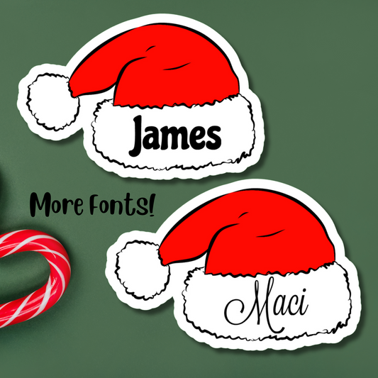 Santa Hat Personalized Sticker