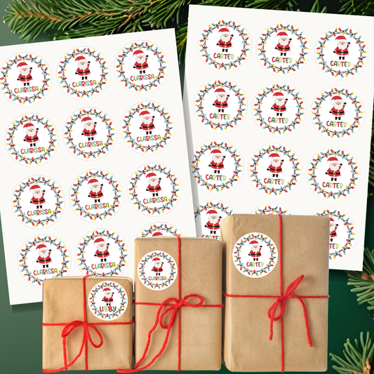 Personalized Santa Sticker Sheet