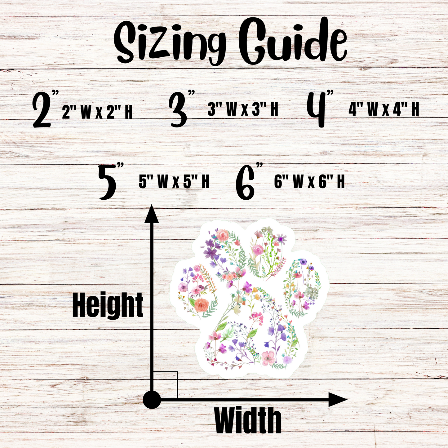 Transparent Floral Paw Print Sticker