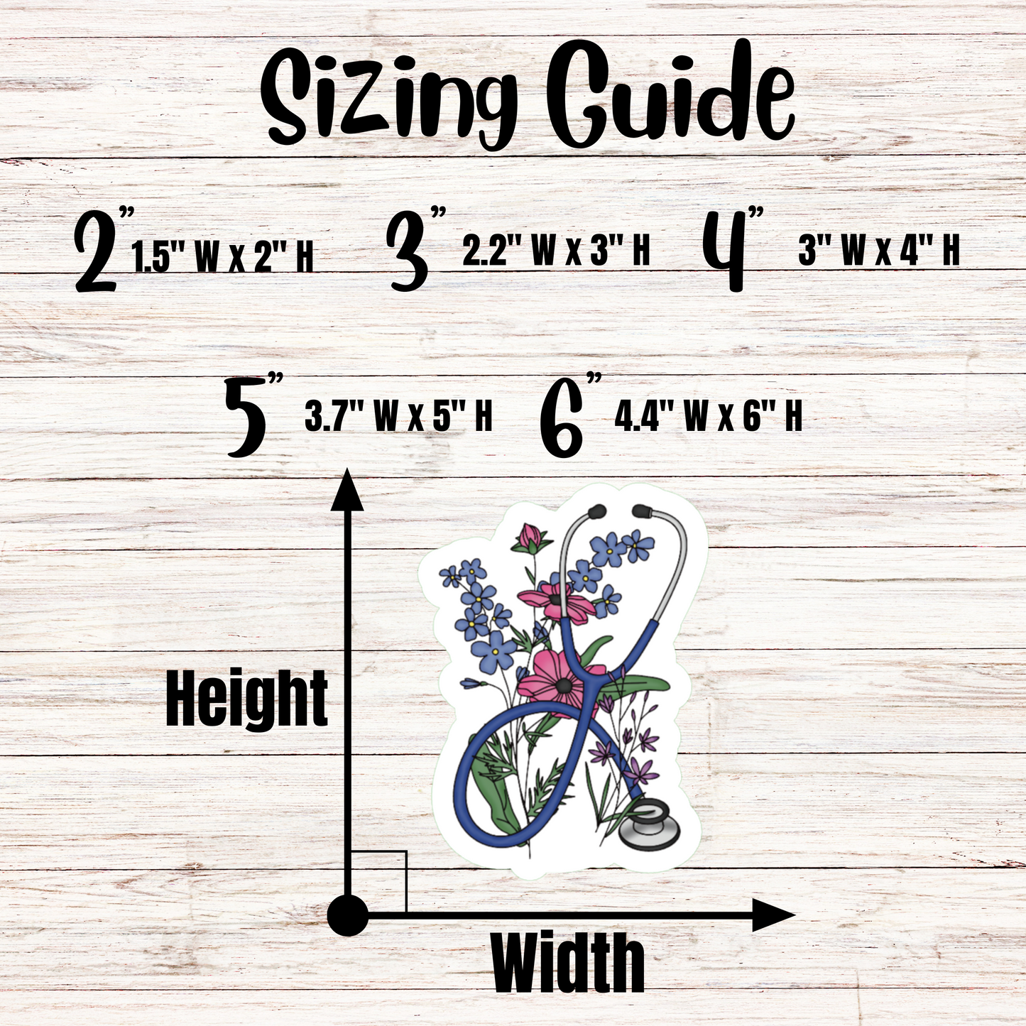 Transparent Floral Stethoscope Sticker