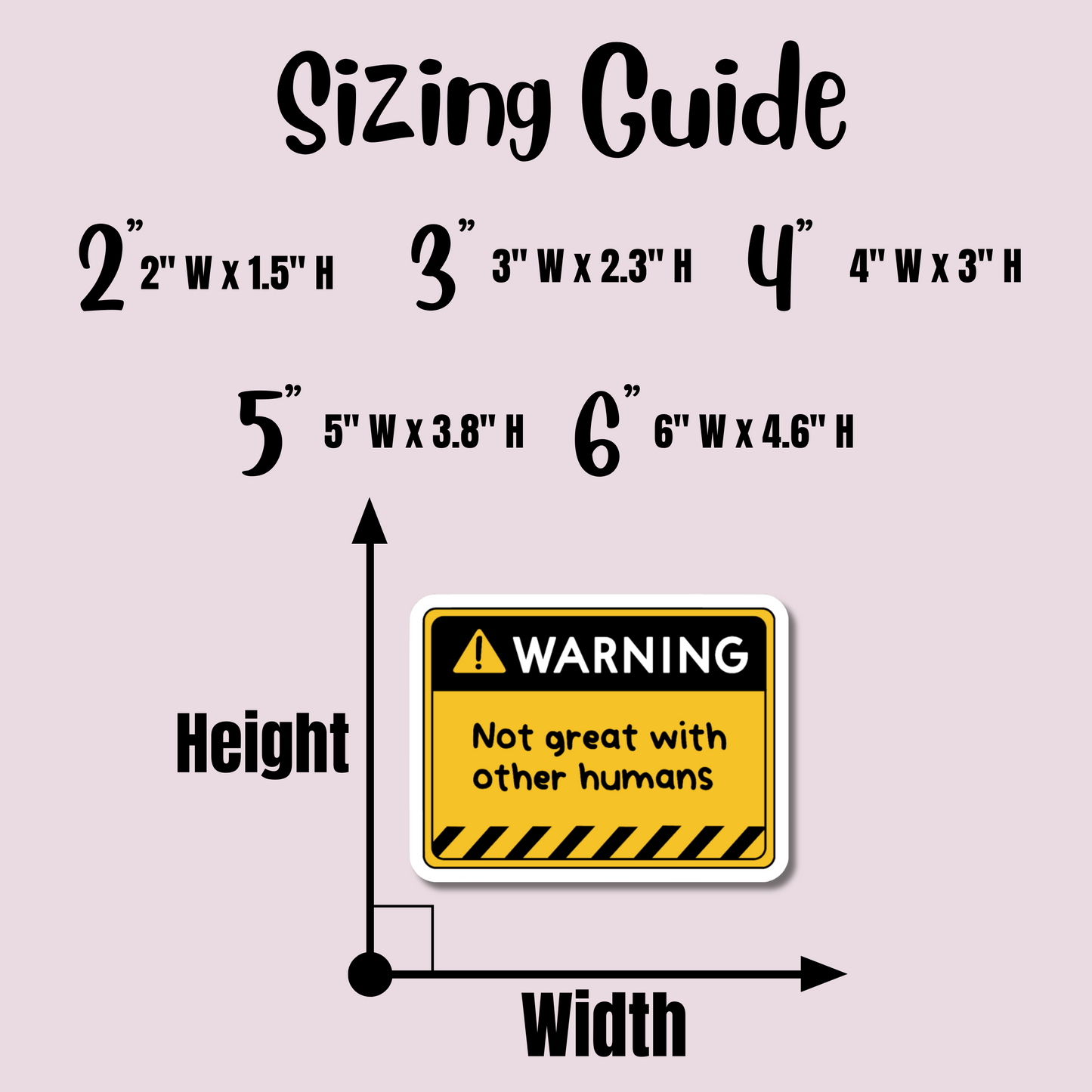 Warning Not Great With Other Humans Sticker