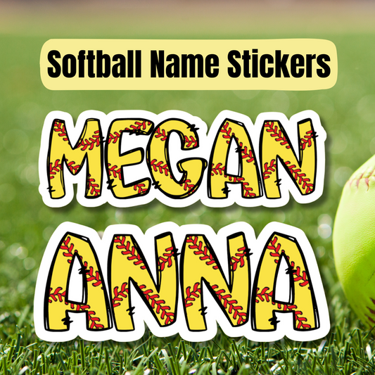 Softball Personalized Name Sticker