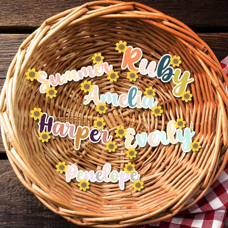 Sunflower Personalized Name Stickers