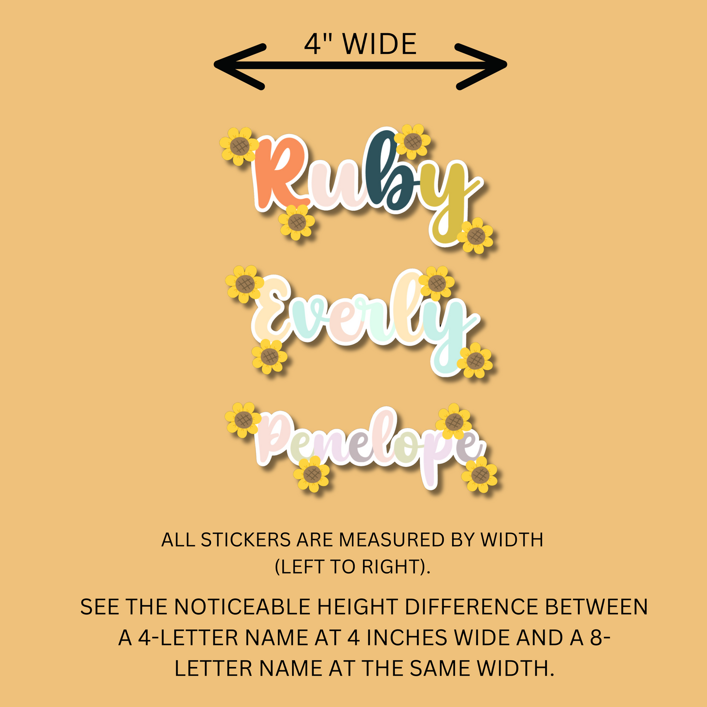 Sunflower Personalized Name Stickers
