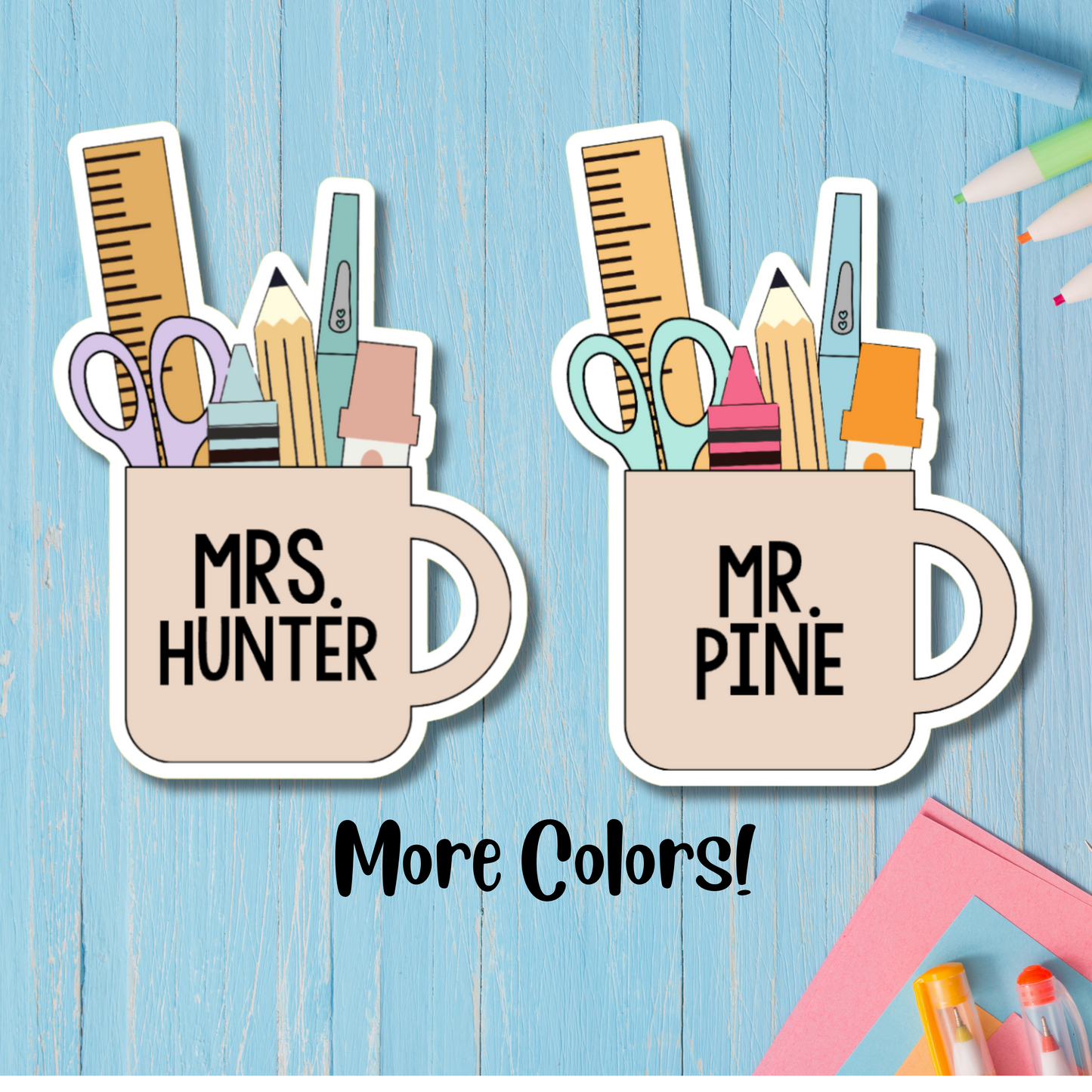 Teacher Mug Personalized Name Sticker