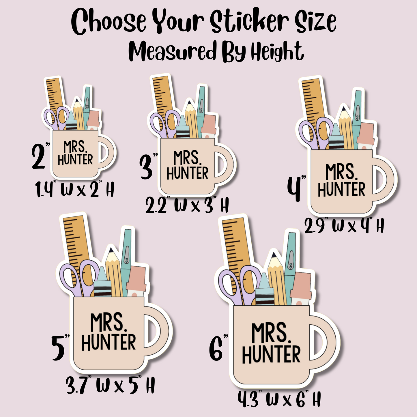 Teacher Mug Personalized Name Sticker