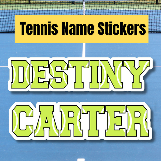 Tennis Name Personalized Sticker