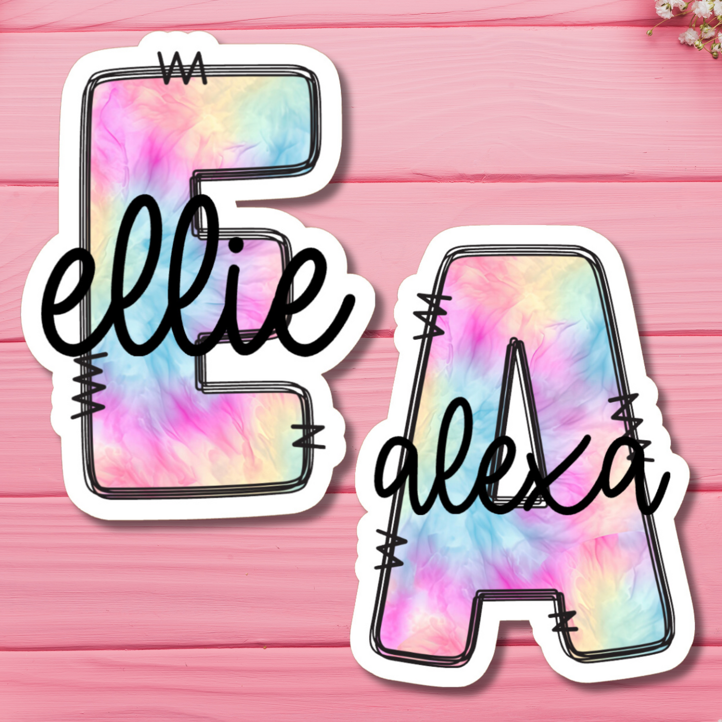 Tie Dye Personalized Name Sticker