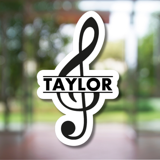 Treble Clef Music Note Personalized Sticker