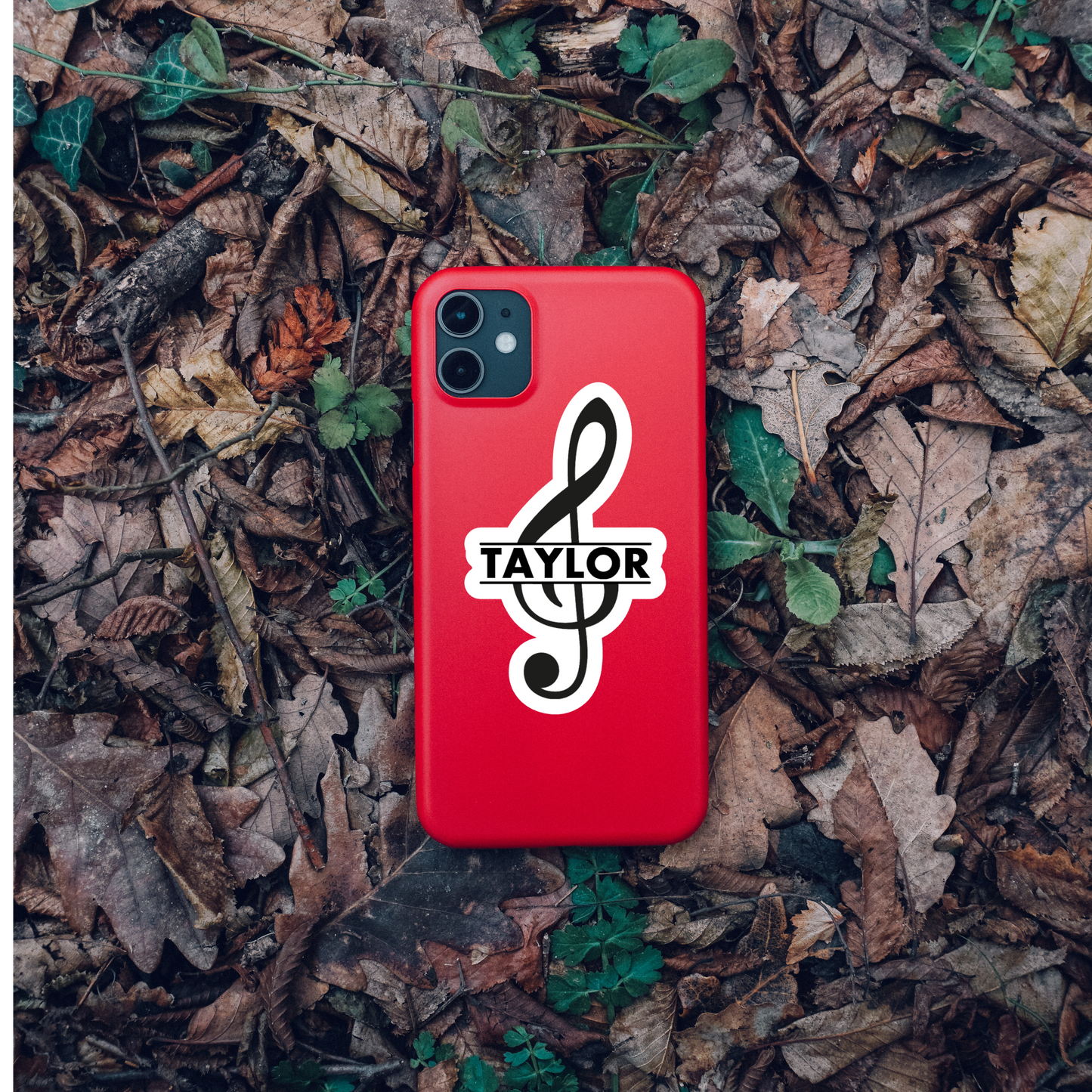 Treble Clef Music Note Personalized Sticker