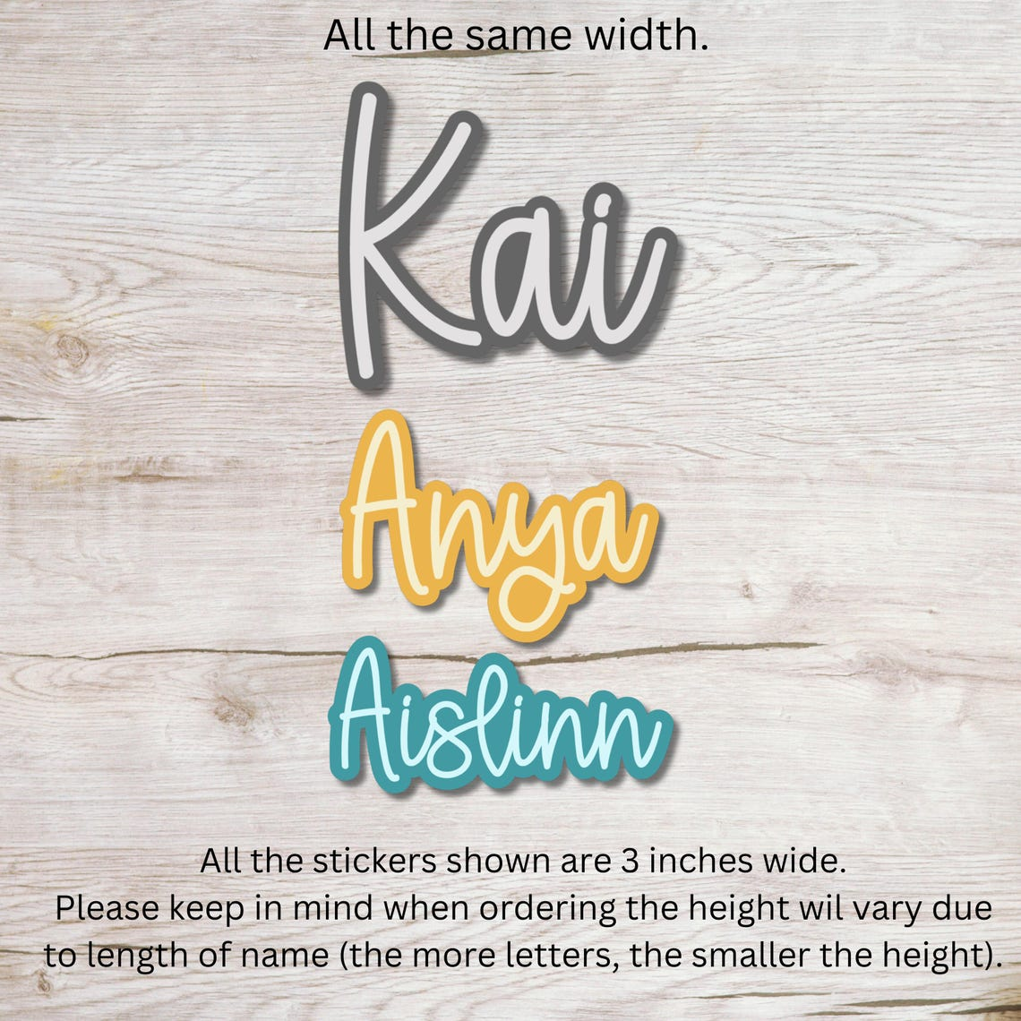 Two Toned Cursive Personalized Name Stickers