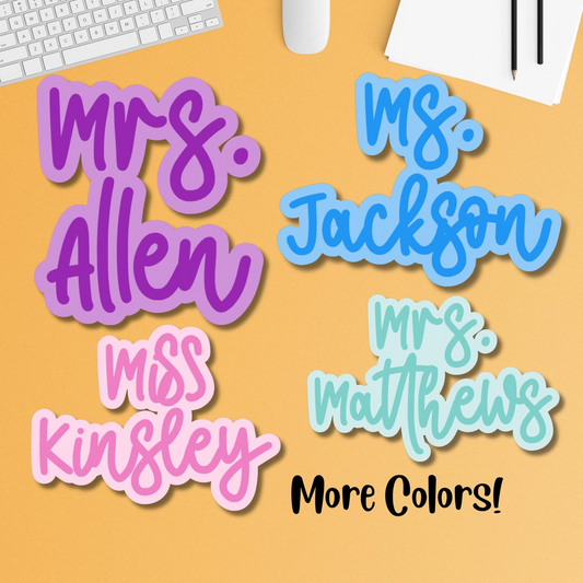 Color Teacher Personalized Name Sticker