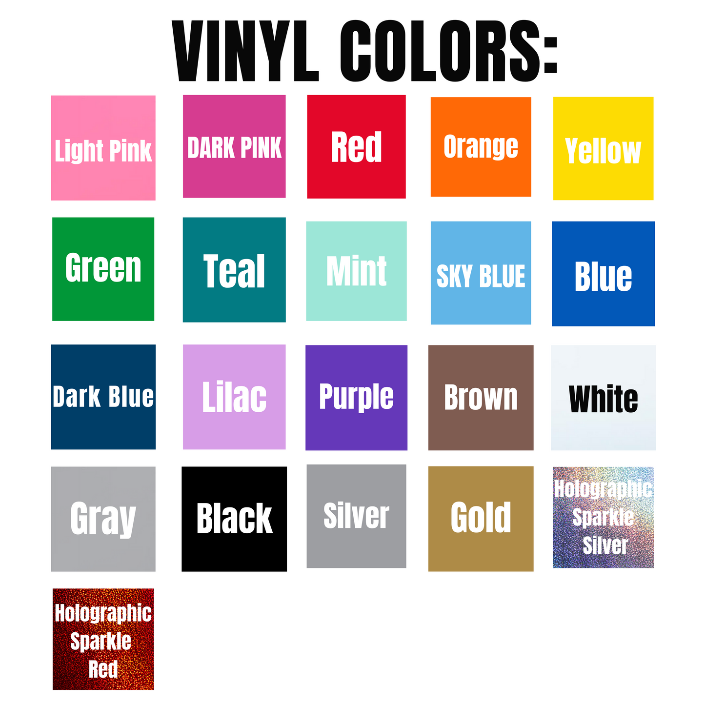 Personalized Name Vinyl Decal Sheet