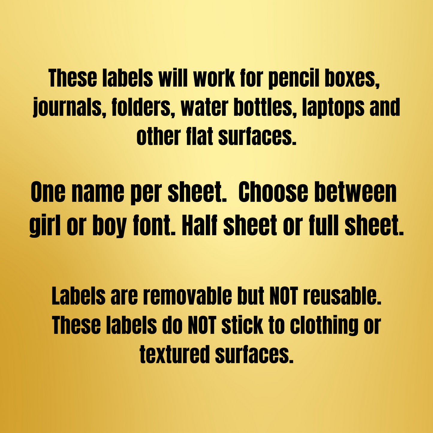 Personalized Name Vinyl Decal Sheet