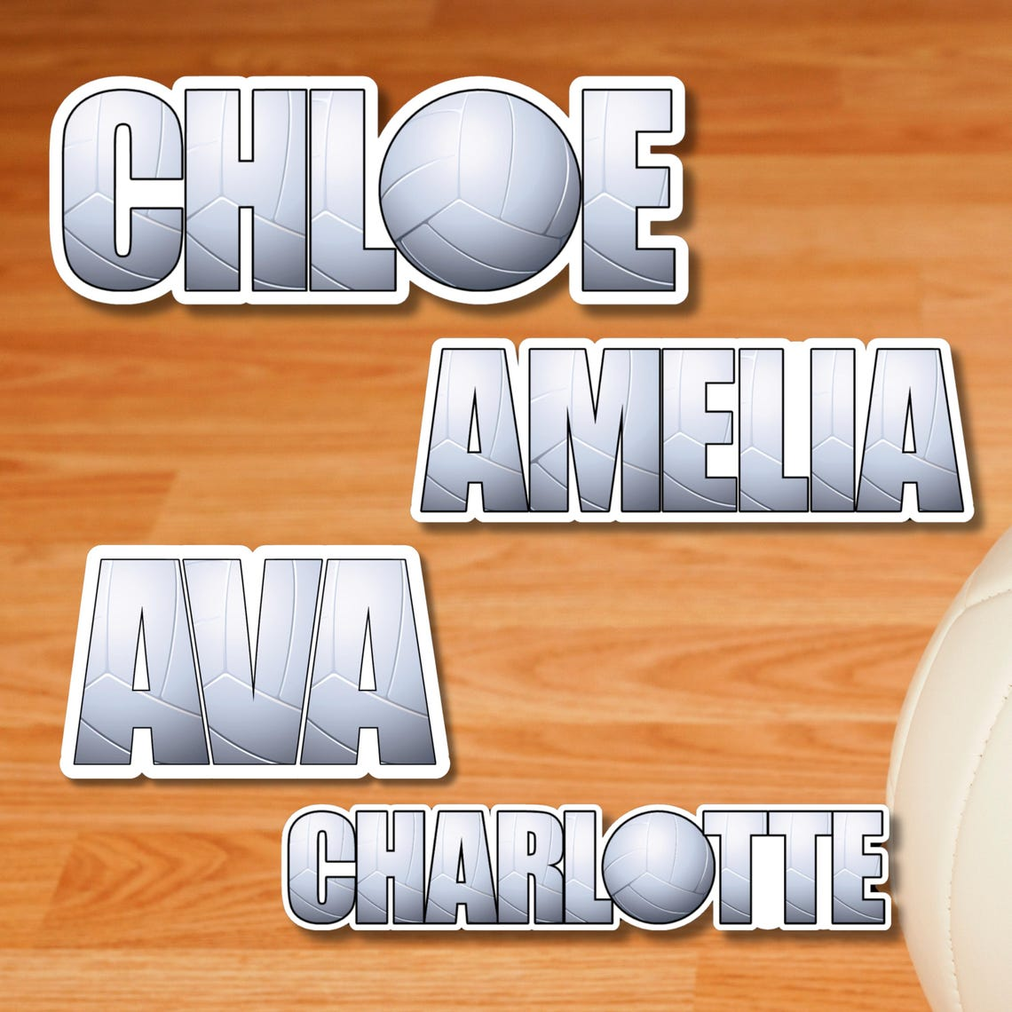 Volleyball Personalized Name Sticker