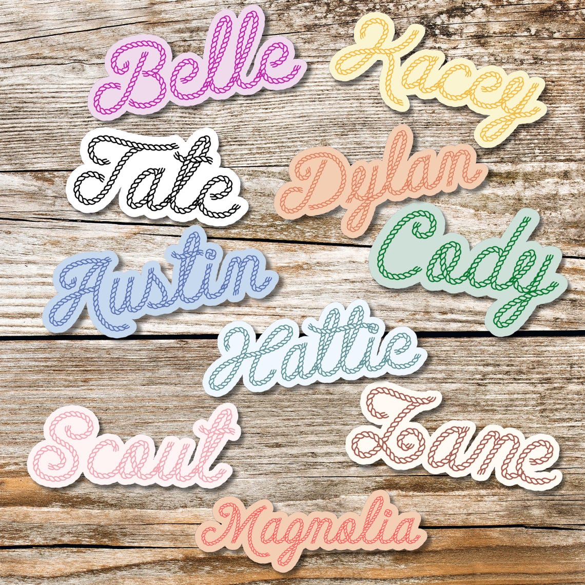 Rope Name Personalized Stickers